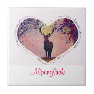 Azulejo De Cerâmica Alpenglück Hirsch Glasuntersetzer