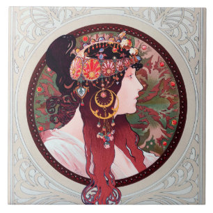 Azulejo De Cerâmica Alphonse Mucha