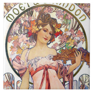 Azulejo De Cerâmica Alphonse Mucha