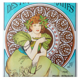 Azulejo De Cerâmica Alphonse Mucha