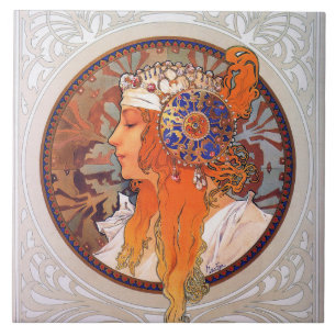 Azulejo De Cerâmica Alphonse Mucha
