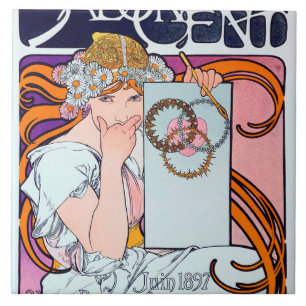 Azulejo De Cerâmica Alphonse Mucha