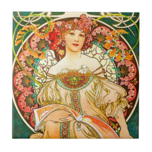 Azulejo De Cerâmica Alphonse Mucha Art Nouveau Daydre
