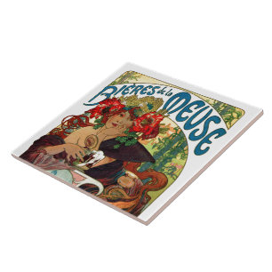 Azulejo De Cerâmica Alphonse Mucha Bieres De La Meuse