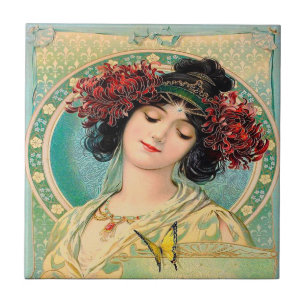 Azulejo De Cerâmica Alphonse Mucha Design Cerâmica Azulejo.