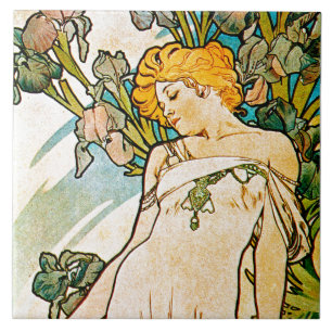Azulejo De Cerâmica Alphonse Mucha - Iris WB