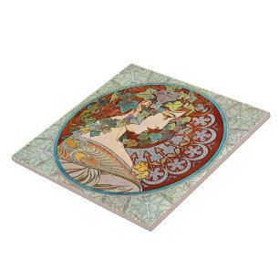 Azulejo De Cerâmica Alphonse Mucha Ivy