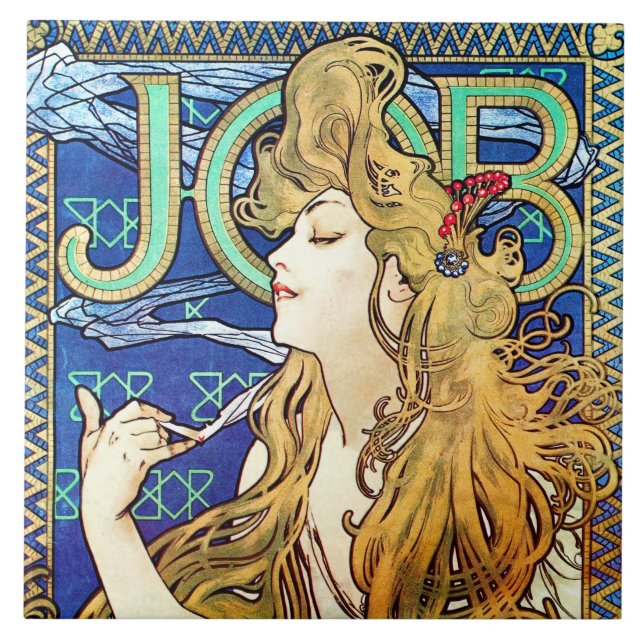 Azulejo De Cerâmica Alphonse Mucha JOB (Frente)