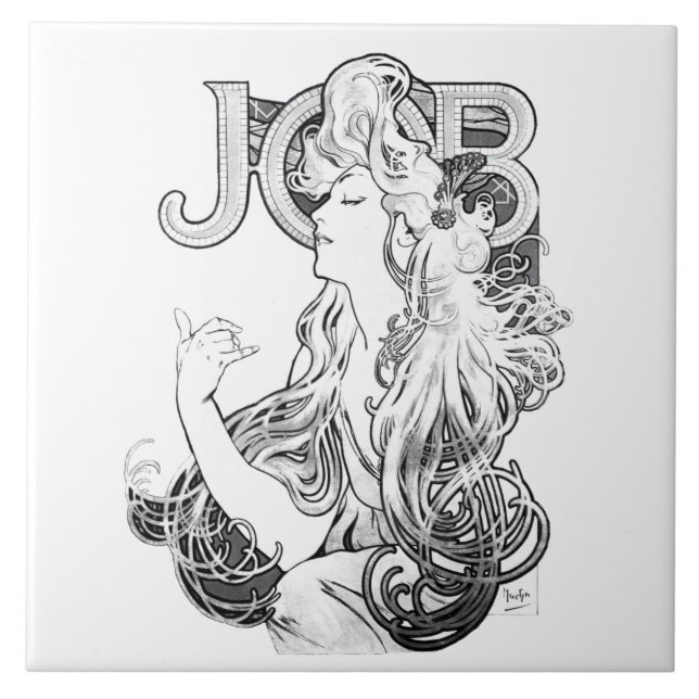 Azulejo De Cerâmica Alphonse Mucha JOB ISOGS (Frente)