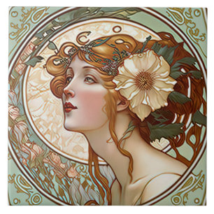 Azulejo De Cerâmica Alphonse Mucha Sarah Bernhardt Art Nouveau Cerâmic