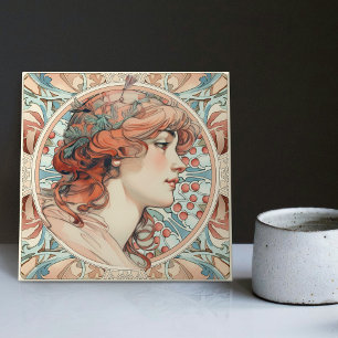Azulejo De Cerâmica Alphonse Mucha Sarah Bernhardt Art Nouveau Cerâmic