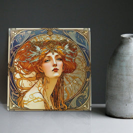 Azulejo De Cerâmica Alphonse Mucha Sarah Bernhardt Art Nouveau Cerâmic