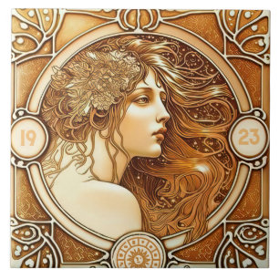 Azulejo De Cerâmica Alphonse Mucha Zodiac Wall Decor Art Nouveau Ceram