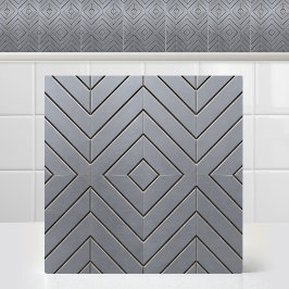 Azulejo De Cerâmica Alumínio Prateado Anodizado Industrial Metal Chevr