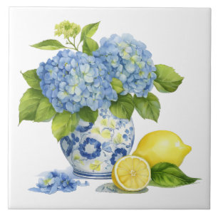 Azulejo De Cerâmica Amalfi Coast Watercolor — Lemon Mediterrâneo