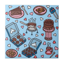 Azulejo De Cerâmica Amante de chocolate fofo