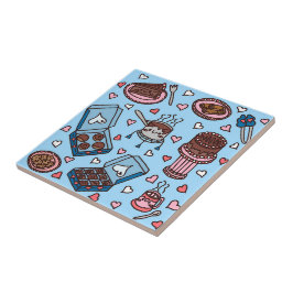 Azulejo De Cerâmica Amante de chocolate fofo