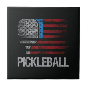 Azulejo De Cerâmica Amante de Paddleball de Pickleball da Bandeira dos