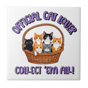 Azulejo De Cerâmica Amante Oficial de Gatos – Colecione Todos