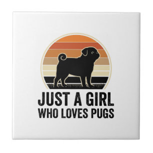 Azulejo De Cerâmica Amante Pug Vintage Apenas Uma Camisa De Cachorro M