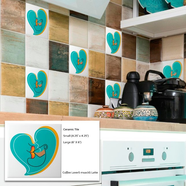 Azulejo De Cerâmica Amantes de Café muackS Latte (Add this cool touch to your home spaces.)