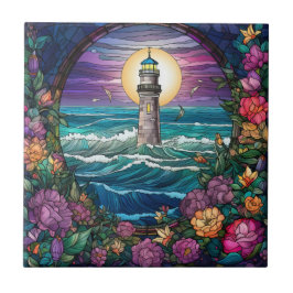 Azulejo De Cerâmica amantes de farol de praia fofos