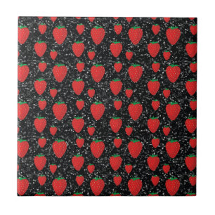 Azulejo De Cerâmica Amantes de Frutas Vermelhas Morango Doce Elegante