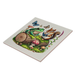 Azulejo De Cerâmica Amantes de os animais florestais