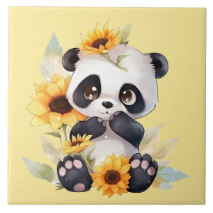 Azulejo De Cerâmica amantes de panda fofo