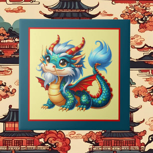 Azulejo De Cerâmica amantes do dragão da China legal