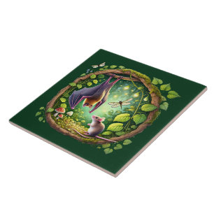 Azulejo De Cerâmica amantes legal do rato morcego