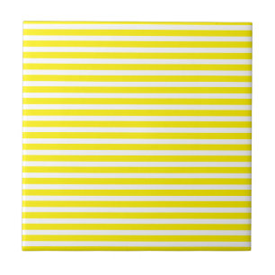 Azulejo De Cerâmica Amarelo Branco Listras Simples Moderno Minimalista