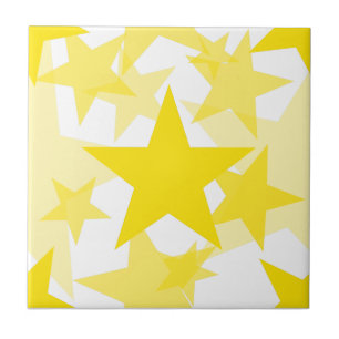 Azulejo De Cerâmica Amarelo das estrelas 3