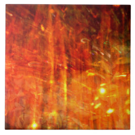 Azulejo De Cerâmica Amarelo Laranja Flames Fiery Abstrato Art