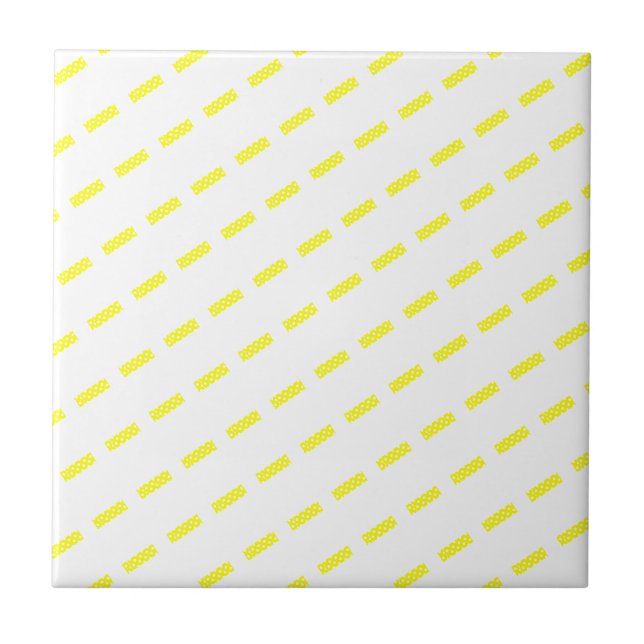 Azulejo de cerâmica Amarelo Polkadot Branco (Frente)
