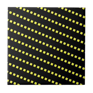 Azulejo de cerâmica Amarelo Polkadot Branco Preto