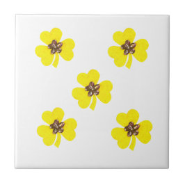 Azulejo De Cerâmica Amarelo primavera, trevos amarelos claros para coz