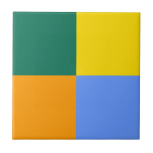 Azulejo De Cerâmica Amarelo Verde Azul Laranja