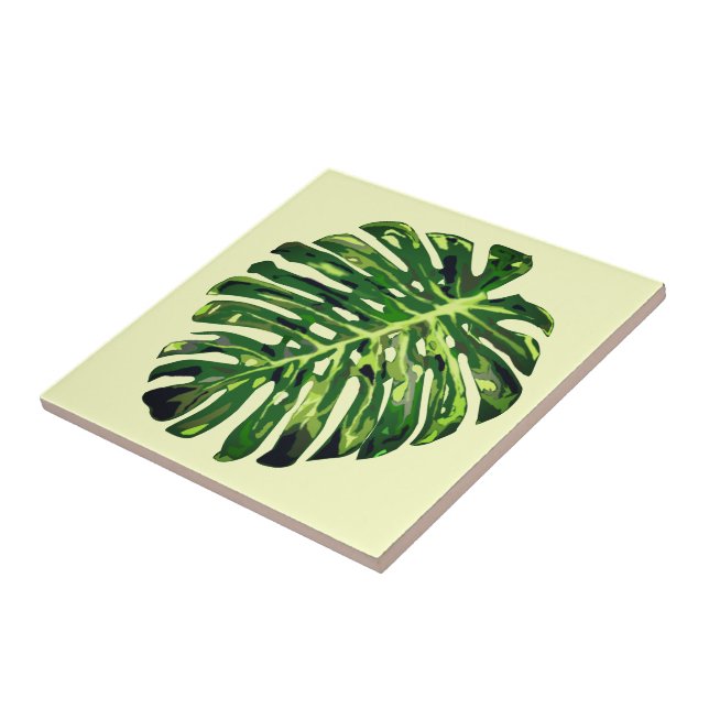 Azulejo De Cerâmica Amarelo Verde Tropical (Lateral)