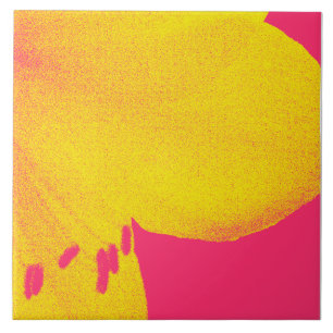 Azulejo De Cerâmica amarílis amarelo sobre rosa closeup