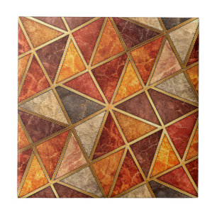 Azulejo De Cerâmica Âmbar Derretido e Geométrico Carmesim - Mosaico de