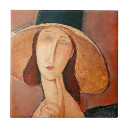 Azulejo De Cerâmica Amedeo Modigliani - Jeanne Hebuterne em Grande Cha