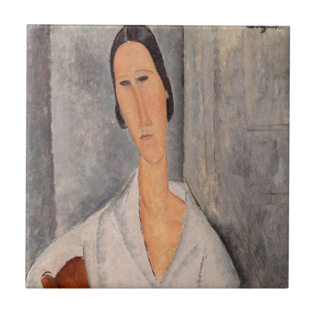 Azulejo De Cerâmica Amedeo Modigliani - Madame Hanka Zborowska Lening (Frente)