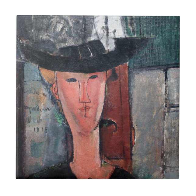 Azulejo De Cerâmica Amedeo Modigliani - Madame Pompadour (Frente)