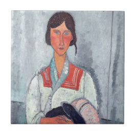 Azulejo De Cerâmica Amedeo Modigliani - Mulher cigana com bebê