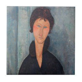 Azulejo De Cerâmica Amedeo Modigliani - Mulher com Olhos Azuis