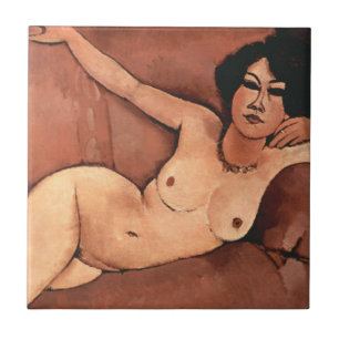 Azulejo De Cerâmica Amedeo Modigliani Mulher Numa Sofá