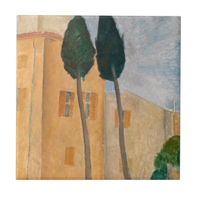 Azulejo De Cerâmica Amedeo Modigliani - Prensas e Casas em Cagnes (Frente)
