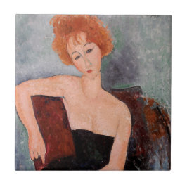 Azulejo De Cerâmica Amedeo Modigliani - Vestido da Noite Ruiva
