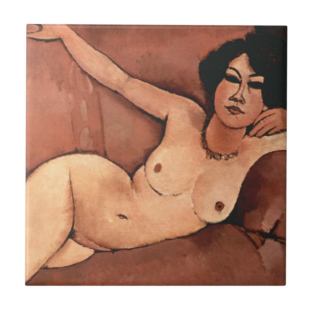 Azulejo De Cerâmica Amedeo Modigliani Woman Em Um Sofá (Frente)